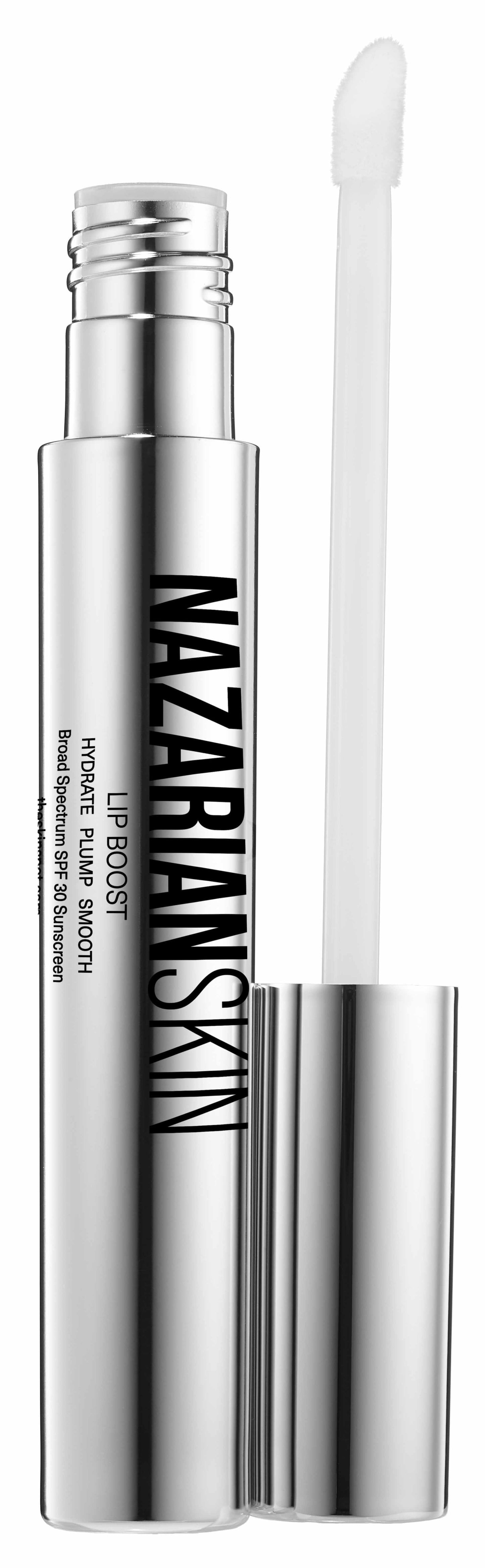 NazarianSkin Lip Boost SPF30 plumping lip serum with hyaluronic acid peptides to hydrate smooth lips and boost fullness