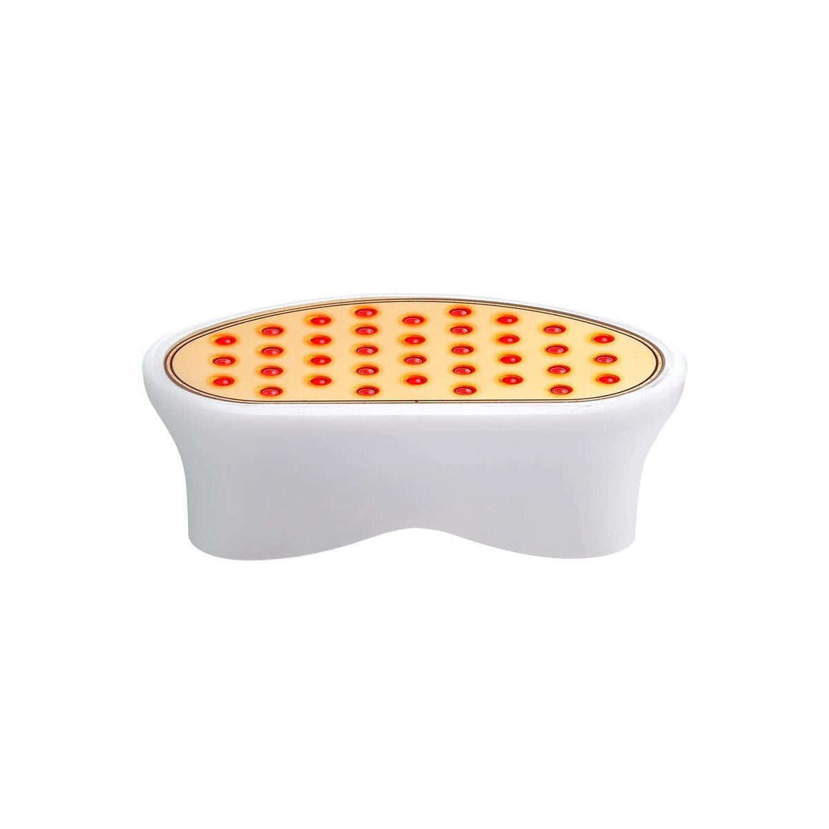 NuFACE Trinity Wrinkle Reducer device on charging cradle with red light attachment for three minute facial wrinkle care home