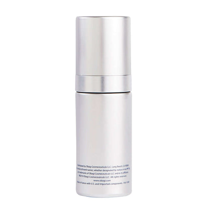Obagi ELASTIderm Facial Serum back bottle view showing 1 oz packaging for smoother, firmer-looking skin and elasticity care.