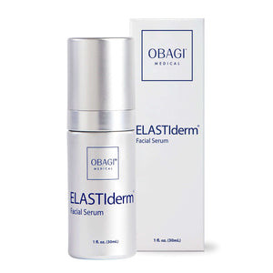 Obagi ELASTIderm Facial Serum and box with Bi-Mineral Contour Complex for firmness, bounce, and fine line care daily use..