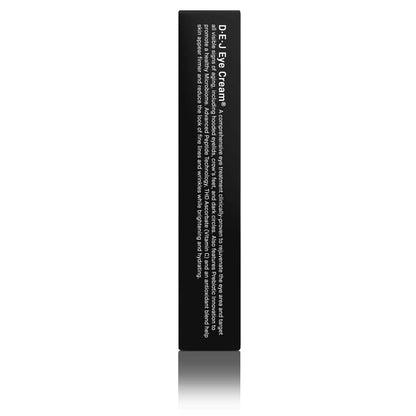 Revision Skincare D·E·J Eye Cream side packaging showing peptides antioxidants and hooded eyelid support