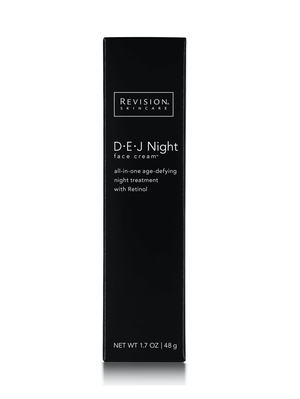 Revision Skincare DEJ Night Face Cream box packaging for firming night cream with retinol designed for smoother skin