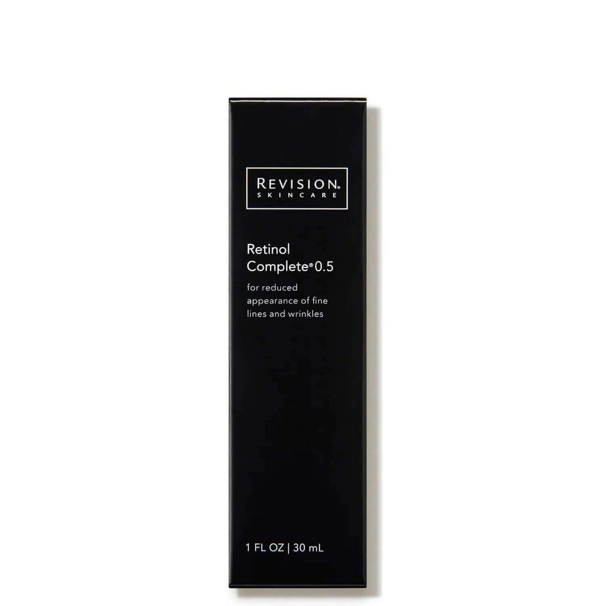 Revision Skincare Retinol Complete 0.5 box packaging for mid-strength retinol serum supporting smoother-looking skin