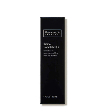 Revision Skincare Retinol Complete 0.5 box packaging for mid-strength retinol serum supporting smoother-looking skin