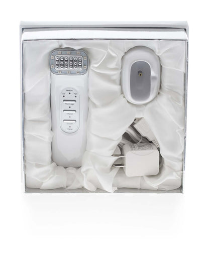 Saian FirmAge Portable RF device kit includes charger, cradle, and silk-lined box for at-home skin firming treatments kit RF