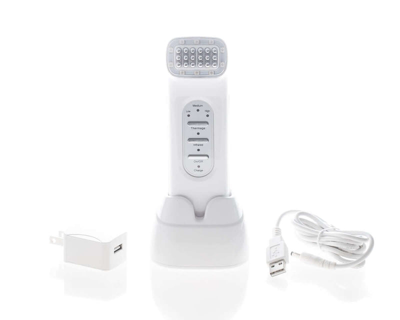 Saian FirmAge Portable RF device with USB cord and adapter supports collagen stimulation for firmer-looking skin care use RF