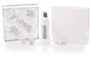 Saian Skin Scrubber Spatula full kit supports deep cleansing, exfoliation, and softer smooth skin with ultrasonic care modes