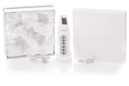 Saian Skin Scrubber Spatula full kit supports deep cleansing, exfoliation, and softer smooth skin with ultrasonic care modes