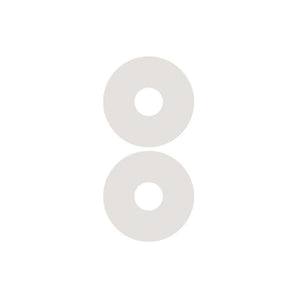 Two Silagen areola circles clear, medical-grade silicone nipple scar treatments for breast surgery recovery