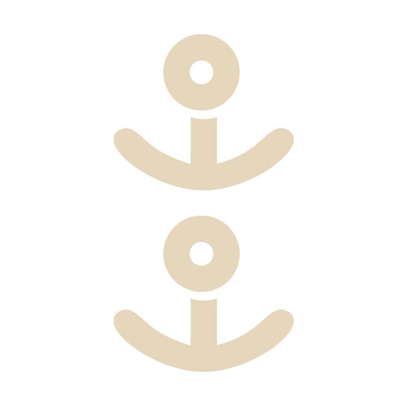 A single beige lollypop-shaped silicone strip from the Silagen breast kit designed for vertical incision scar management