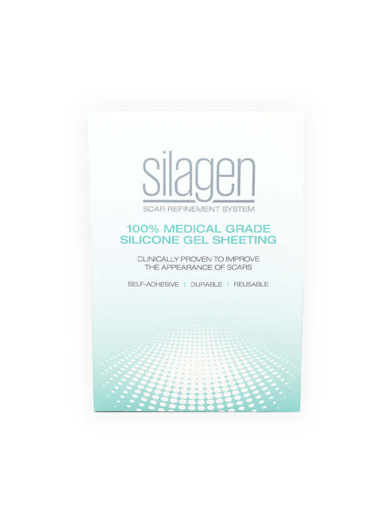 Silagen clear silicone strips packaging showing durable and reusable medical grade silicone for long-term scar reduction