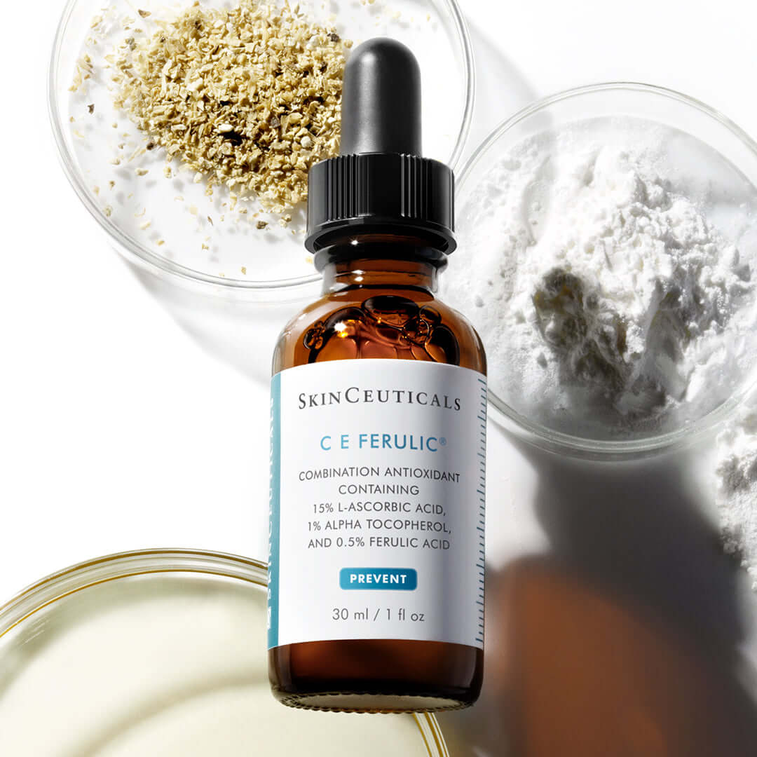 SkinCeuticals C E Ferulic 30 ml vitamin C serum bottle with dropper, brightens dull skin and helps reduce fine lines now