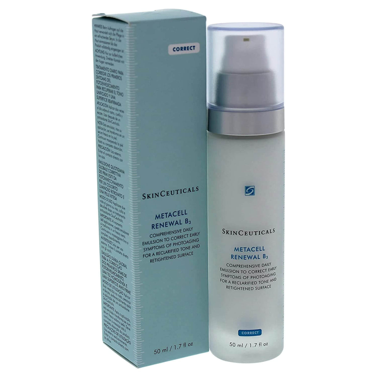 SkinCeuticals Metacell Renewal B3 daily corrective emulsion for skin renewal and reducing signs of photoaging.