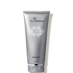 SkinMedica Firm & Tone Lotion tube for body with caffeine, coffee seed oil and peptides to firm and smooth crepey skin today