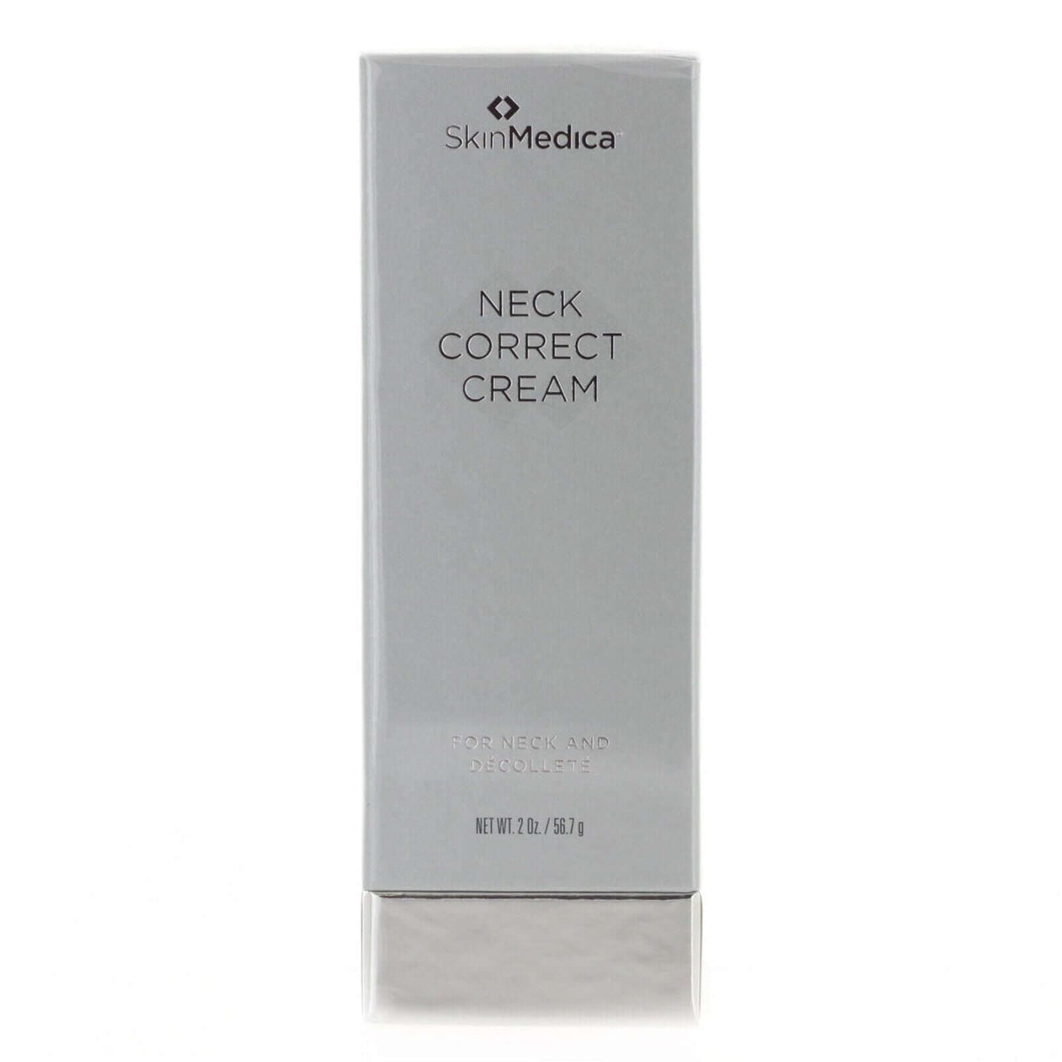 SkinMedica Neck Correct Cream box packaging showing anti-aging neck cream for firming and smoothing décolleté skin care now.