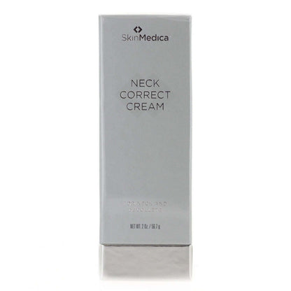 SkinMedica Neck Correct Cream box packaging showing anti-aging neck cream for firming and smoothing décolleté skin care now.