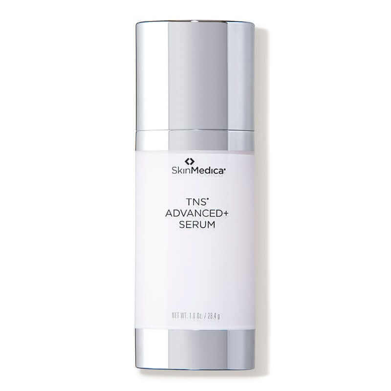 SkinMedica TNS Advanced+ Serum original silver bottle for fine lines, wrinkles, uneven texture, and aging skin support today